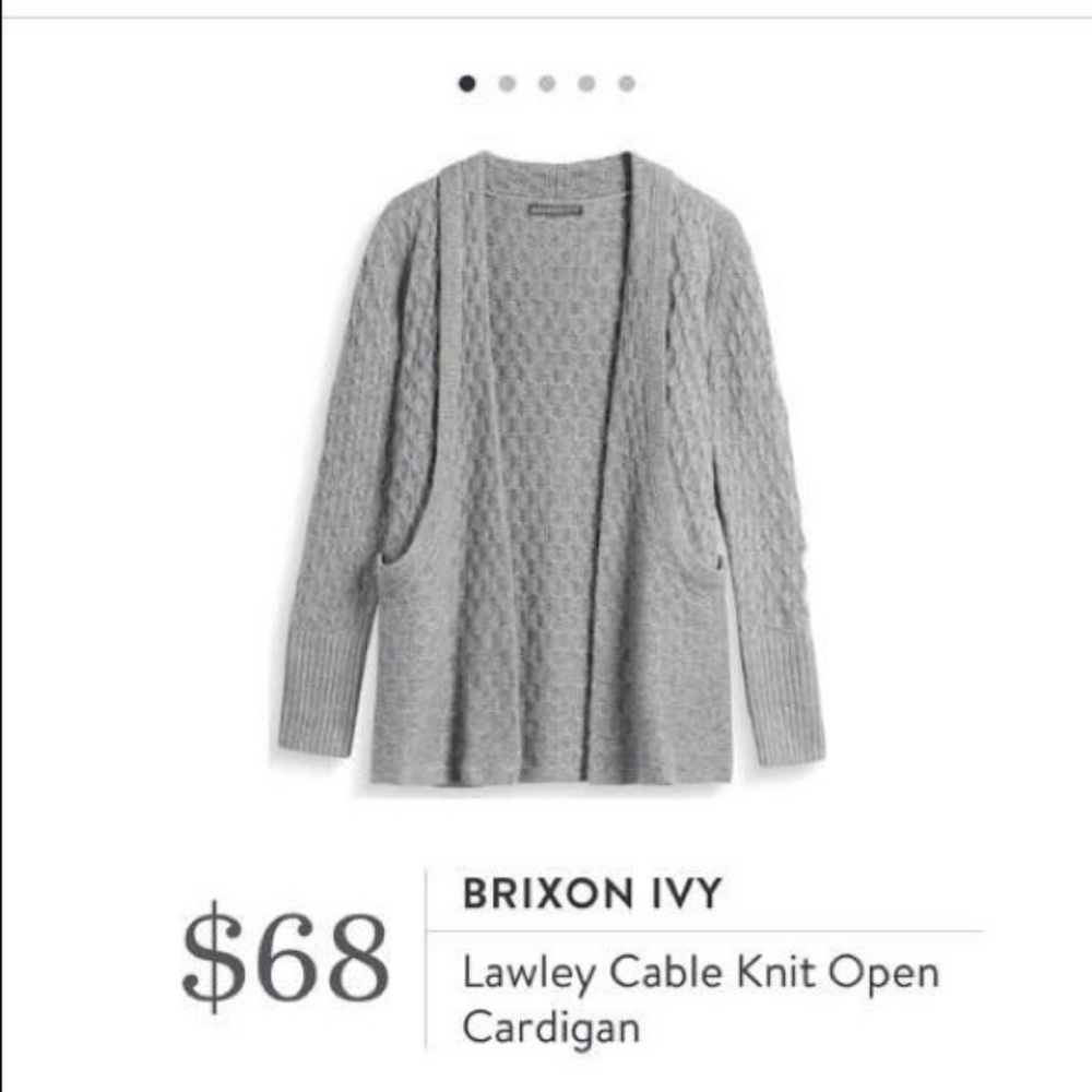 NWOT Brixon Ivy Grey Cardigan S